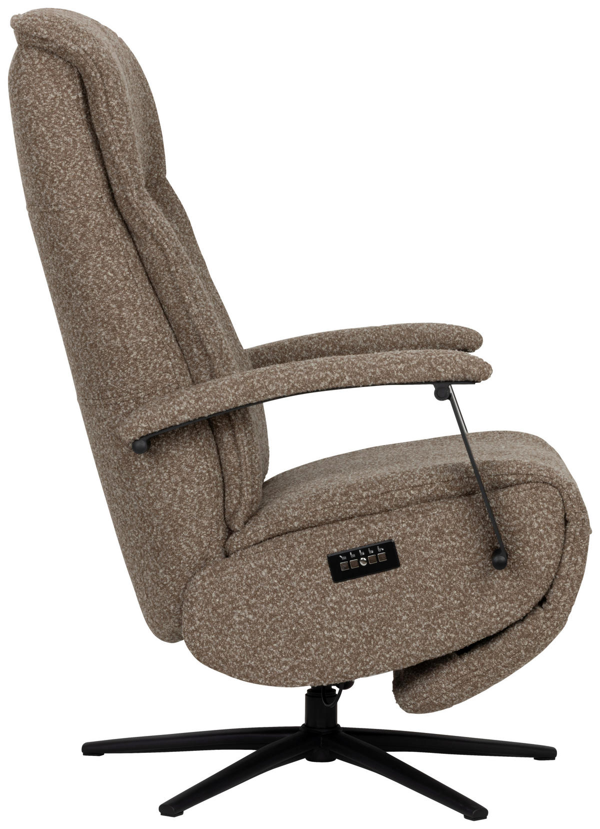 RELAXSESSEL Webstoff    - Taupe/Schwarz, Design, Holz/Textil (67/114/84cm) - Livetastic