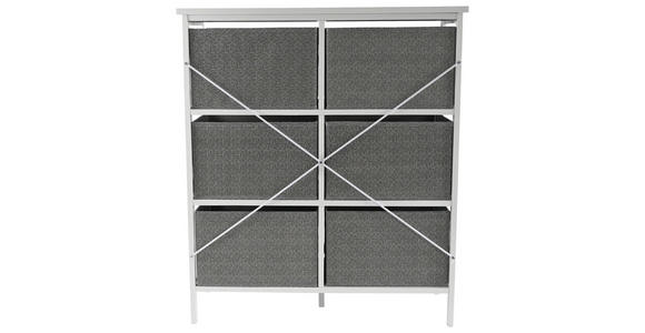 KOMMODE , 70/80/30 cm, 6 Schublade(n)  - Weiß/Grau, Basics, Karton/Holz (70/80/30cm) - Carryhome