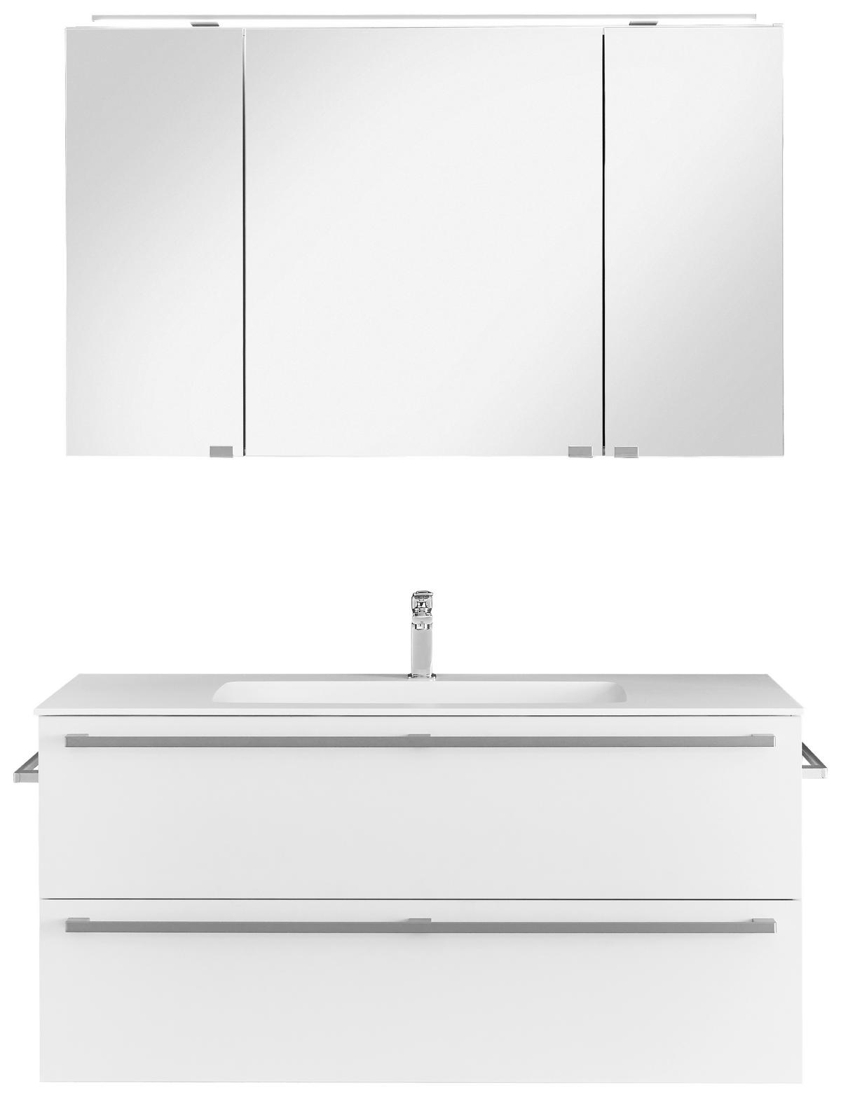 BADEZIMMER  in 120 cm  - Weiß, KONVENTIONELL, Glas/Keramik (120cm) - Celina Home