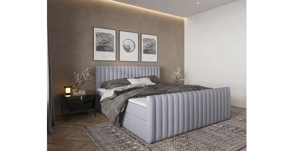 BOXBETT 180/200 cm  in Silberfarben  - Silberfarben/Schwarz, Basics, Kunststoff/Textil (180/200cm) - Carryhome