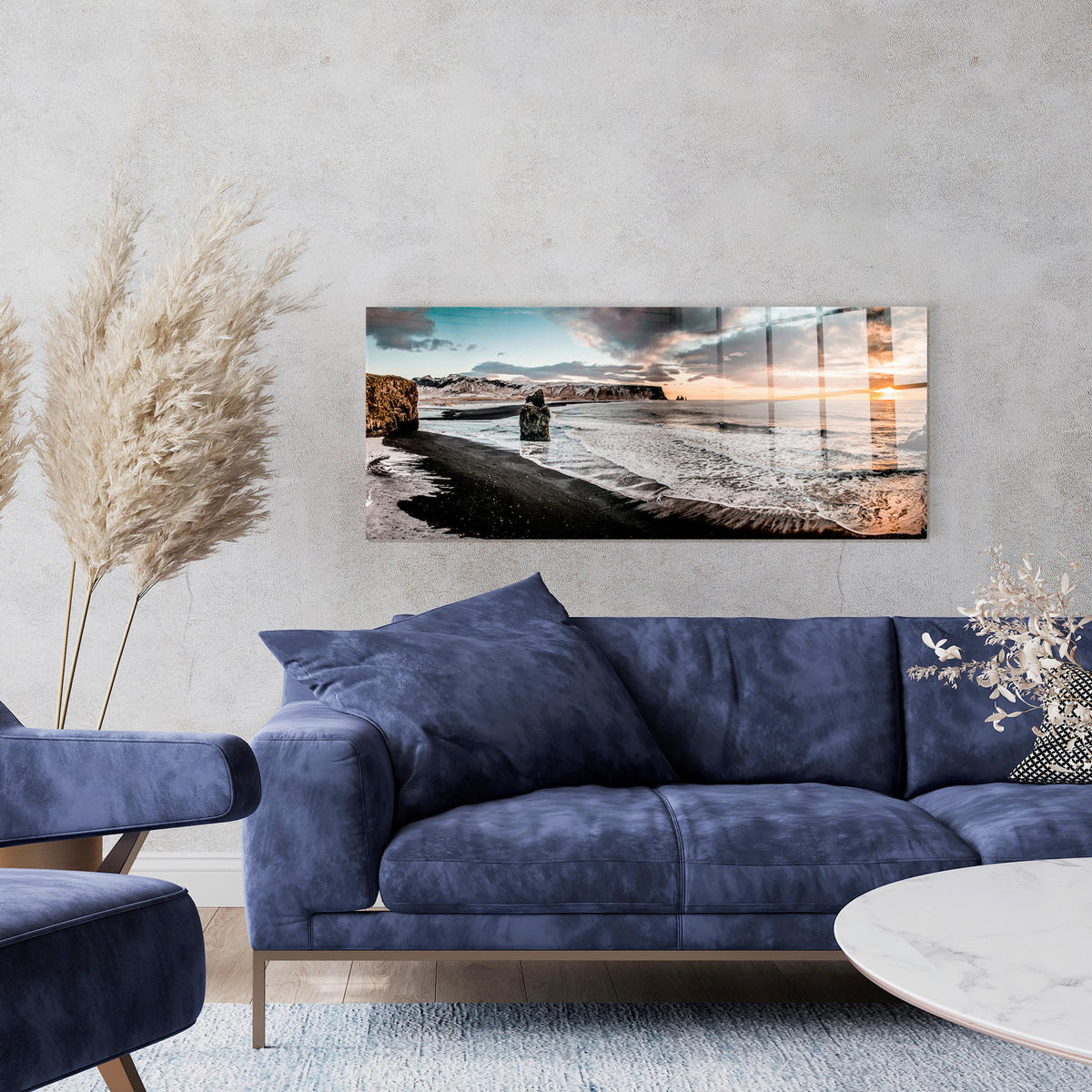 GLASBILD Landschaft & Natur 125/50 cm  - Multicolor, Basics, Glas/Papier (125/50cm)