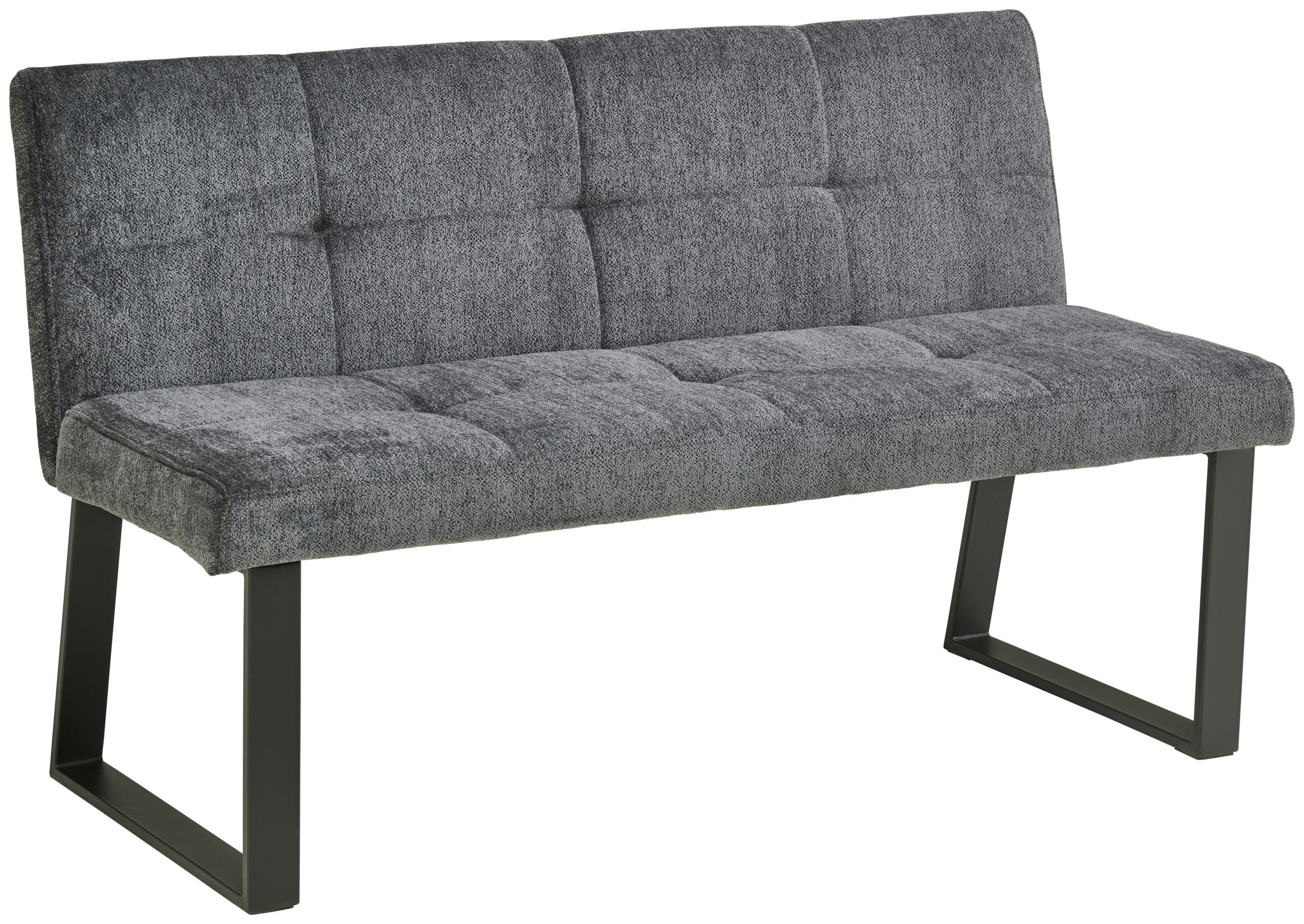 SITZBANK 140/82/44 cm Leinenoptik Dunkelgrau  - Dunkelgrau/Schwarz, LIFESTYLE, Textil/Metall (140/82/44cm) - MID.YOU