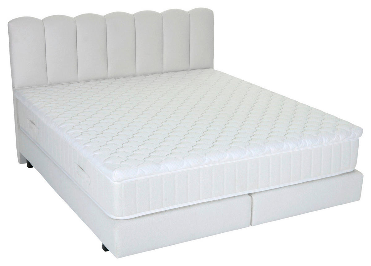 BOXSPRINGBETT 180/200 cm,  in Weiß, Topper, Matratzen, H3 = fest  - Schwarz/Weiß, Design, Holzwerkstoff/Textil (180/200cm) - Esposa