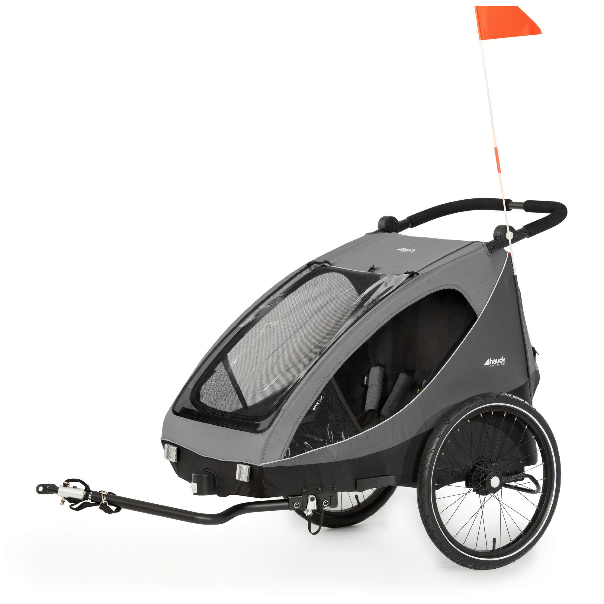FAHRRADANHÄNGER DRYK DUO   DRYK DUO  - Grau, Basics, Kunststoff/Metall (79 /99 /118 cm) - Hauck