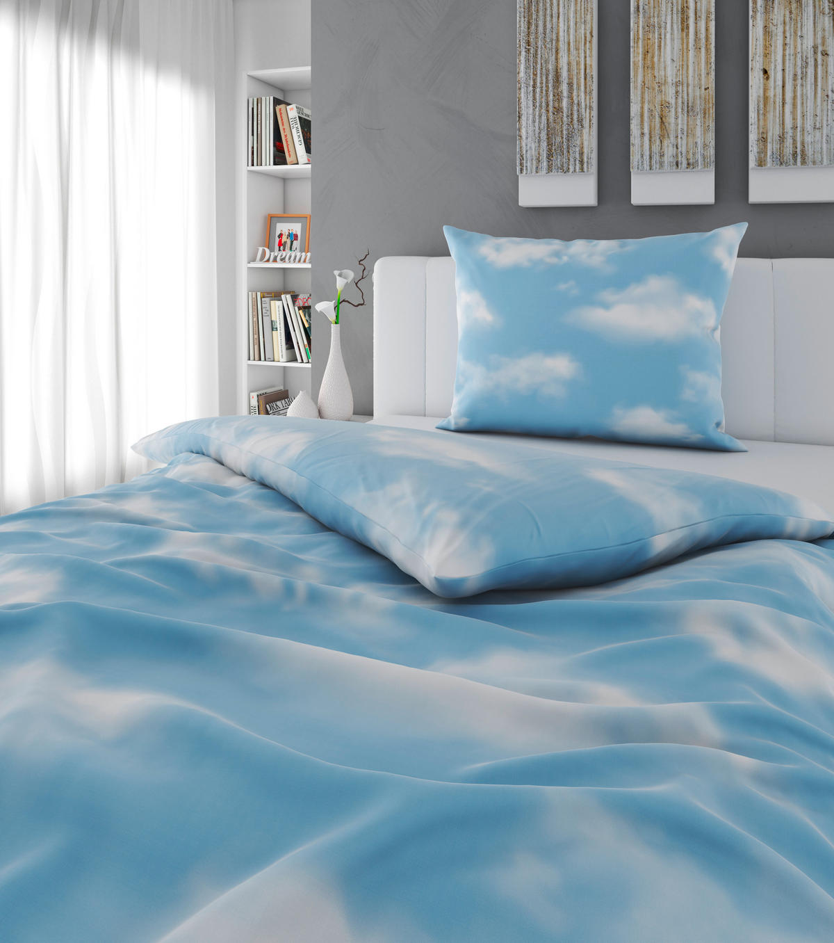 BETTWÄSCHE Satin 140/200 cm  - Hellblau, Design, Textil (140/200cm) - Esposa