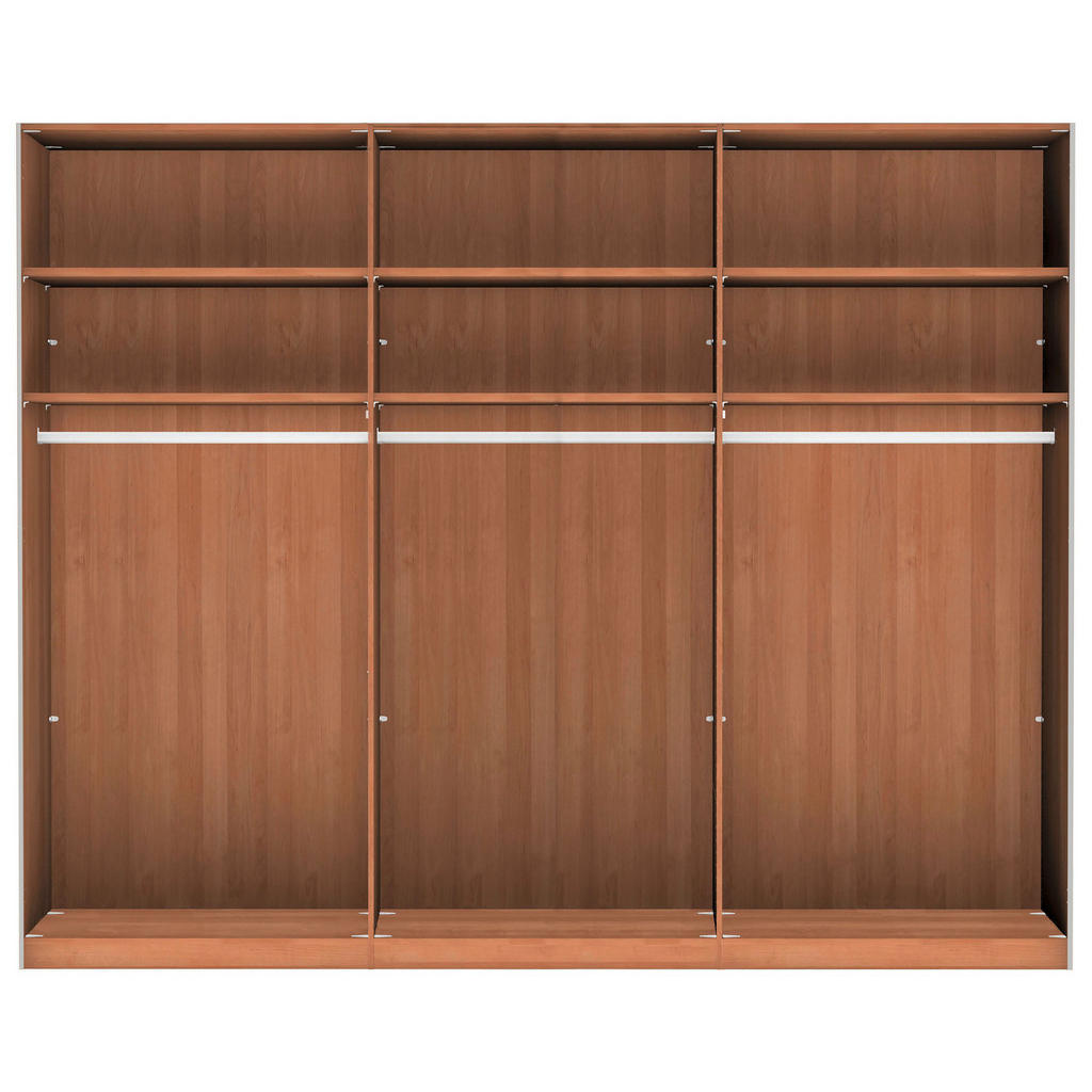 Thumbnail - Linea Natura Schwebetürenschrank, Weiß, Eiche Bianco, Holzwerkstoff, Eiche, teilmassiv, 6 Fächer, 250x236x67 cm, ISO 900...