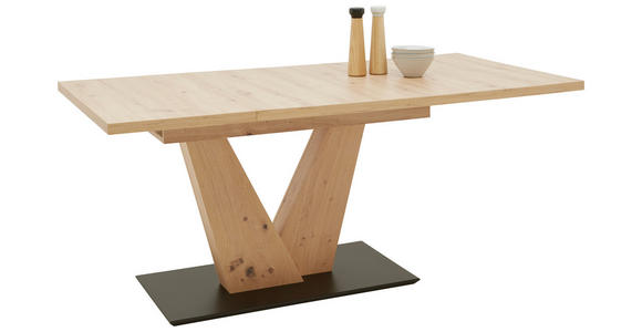 ESSTISCH in Holzwerkstoff 130-178/90/75 cm  - Eichefarben/Schwarz, Design, Holzwerkstoff (130-178/90/75cm) - Dieter Knoll