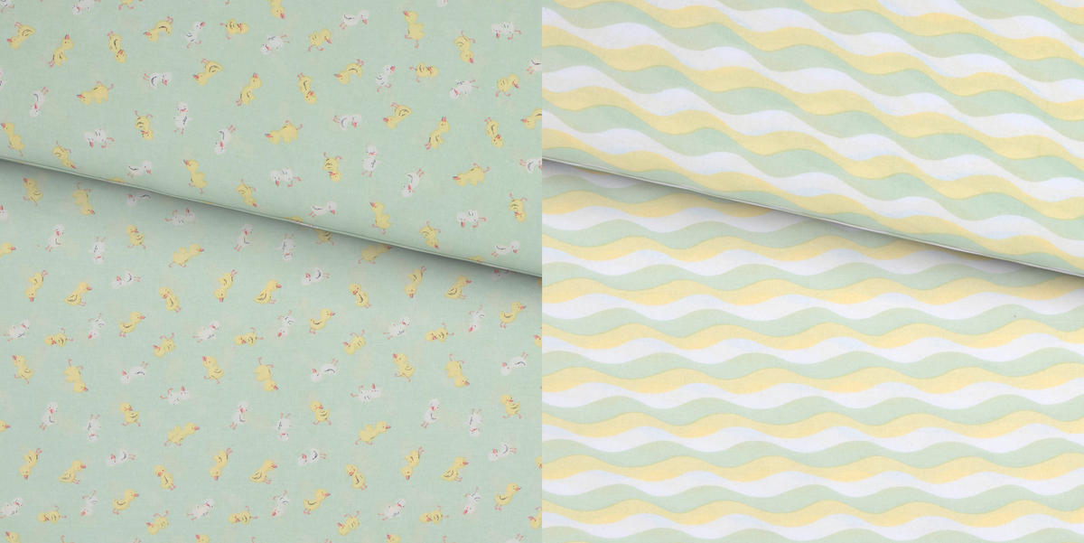 BABYBETTWÄSCHE Webstoff 100/135 cm  - Gelb/Grün, Basics, Textil (100/135cm) - Patinio