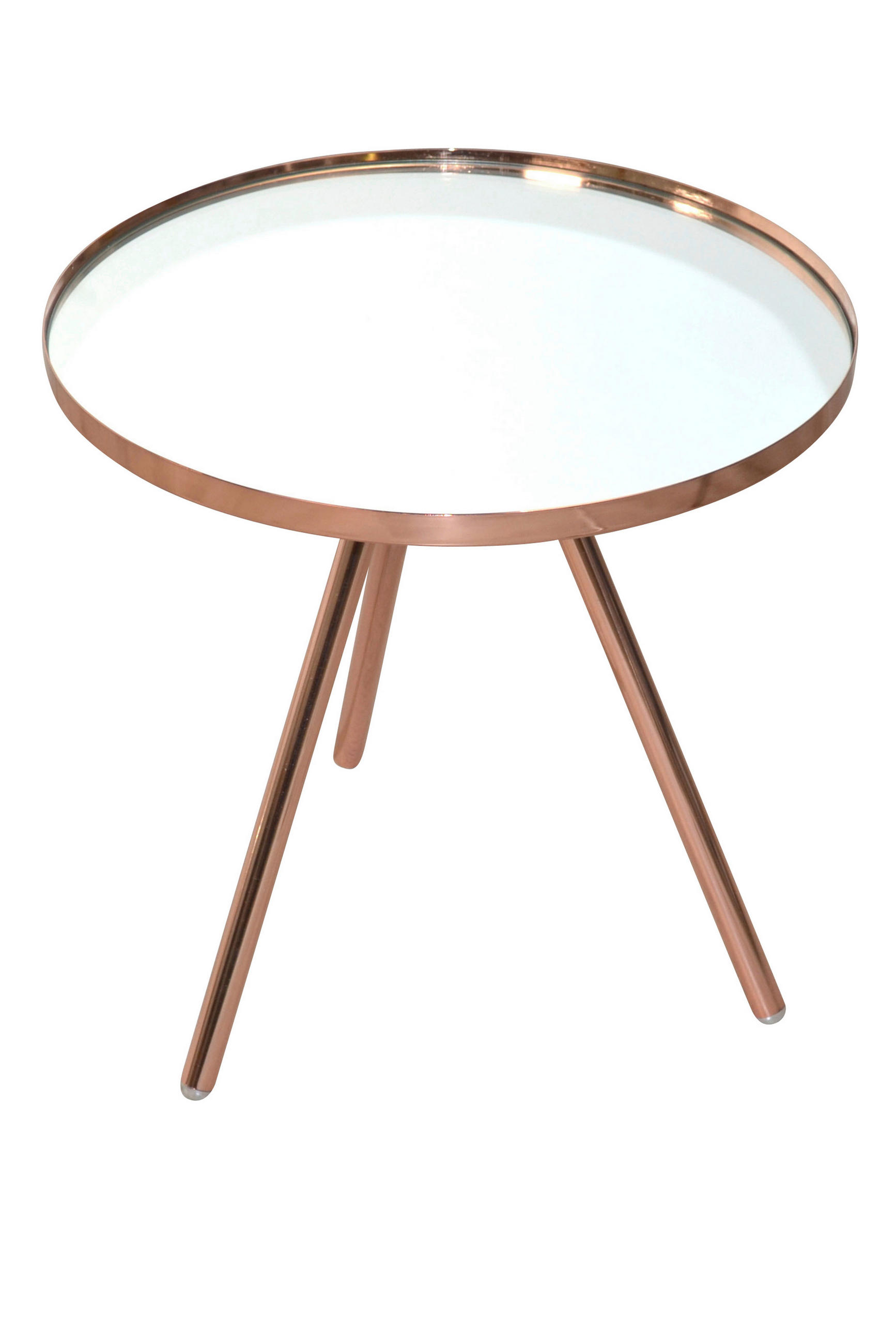BEISTELLTISCH 42/42/40 cm Kupferfarben rund  - Kupferfarben, Design, Glas/Metall (42/42/40cm) - MID.YOU