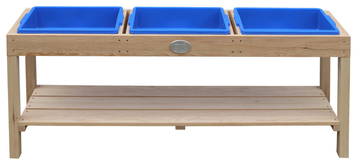 SAND- UND WASSERTISCH  - Blau/Braun, KONVENTIONELL, Holz/Kunststoff (124/50/27cm) - Ambia Garden