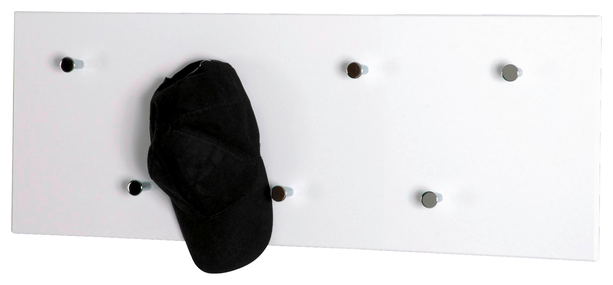 STENSKI OBEŠALNIK - barve kroma/bela, Basics, kovina/les (80/30/5,5cm) - Boxxx