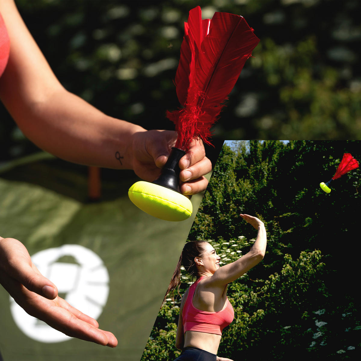 FEDERBALLSET  - Gelb/Rot, KONVENTIONELL, Kunststoff (10,.5/10,5/24,5cm)