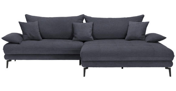 ECKSOFA in Mikrofaser Anthrazit 292/176 cm - Anthrazit/Schwarz, MODERN, Textil/Metall (292/176cm) - Carryhome