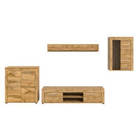 OBÝVACIA STENA, dub wotan - čierna/dub wotan, Design, kompozitné drevo/plast (330/169/35cm) - MID.YOU