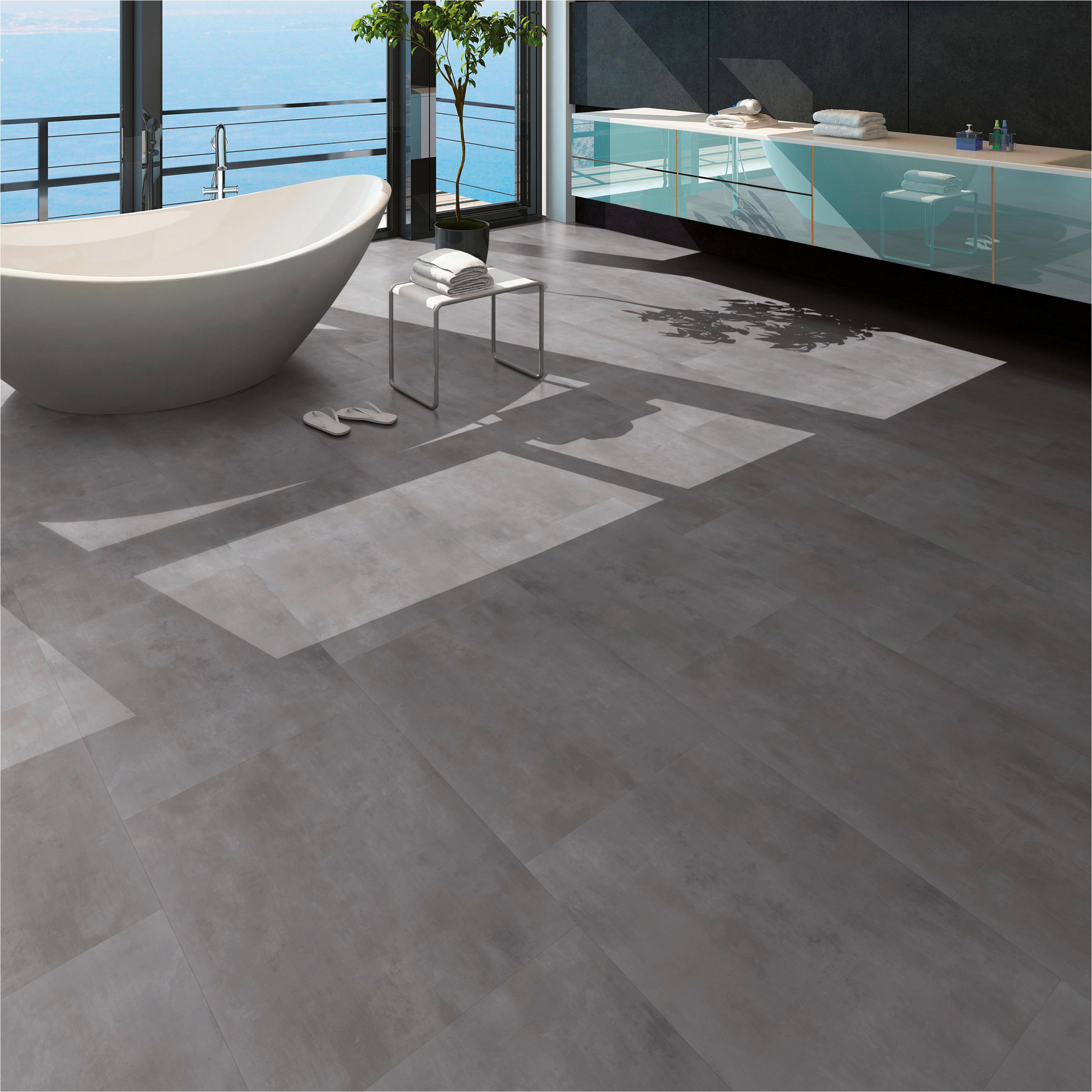 DESIGNBODEN MultilayerPlus  per  m² - Grau, Basics, Kunststoff (93.5/46.5/0.65cm)