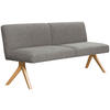 SITZBANK 160/85/69 cm Webstoff Grau Eiche vollmassiv  - Eichefarben/Grau, KONVENTIONELL, Holz/Textil (160/85/69cm) - Linea Natura