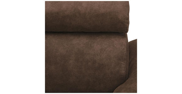 ECKSOFA Dunkelbraun Lederlook  - Dunkelbraun/Schwarz, Design, Kunststoff/Textil (230/263cm) - Hom`in