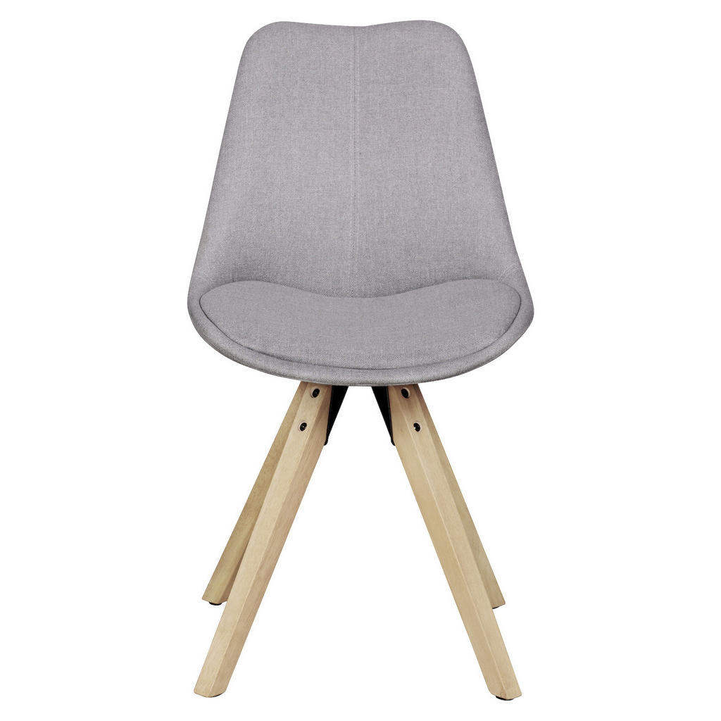 Thumbnail - Mid.you Stuhl-Set, Grau, Textil, Holz, Kunststoff, Kautschukholz, massiv, konisch, 48x89x42 cm, Esszimmer, Stühle, Esszi...