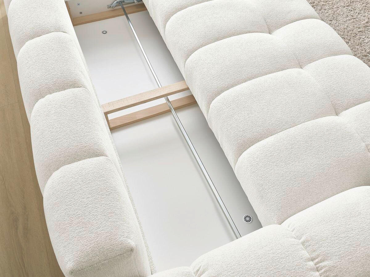 SCHLAFSOFA EVEREST  mit Armteil links, Armteil rechts Flachgewebe Weiß  - Schwarz/Weiß, MODERN, Kunststoff/Textil (278/115/90cm) - Livetastic