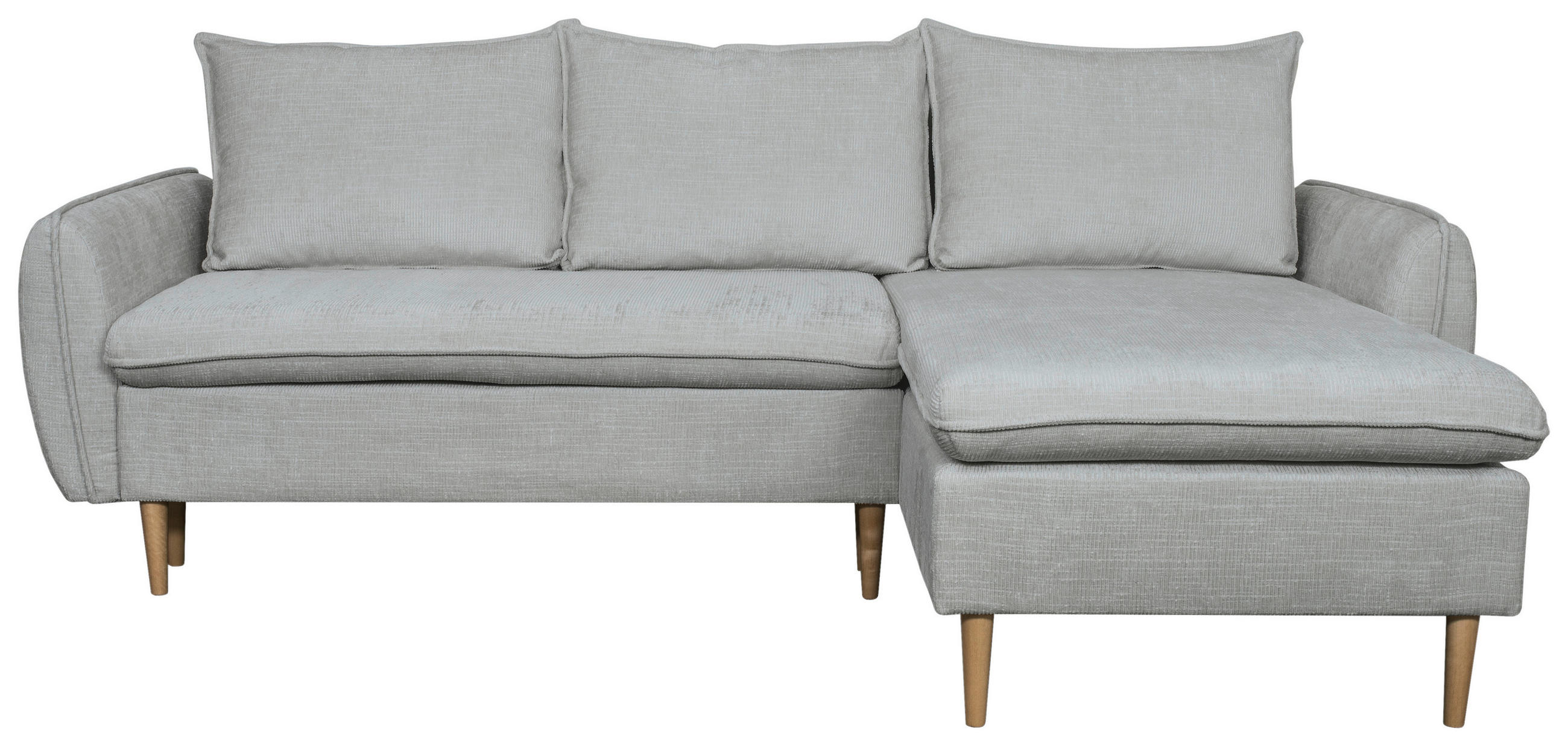 ECKSOFA Grau Chenille  - Buchefarben/Grau, KONVENTIONELL, Holz/Textil (244/163cm) - Carryhome