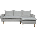 ECKSOFA Grau Chenille  - Buchefarben/Grau, KONVENTIONELL, Holz/Textil (244/163cm) - Carryhome