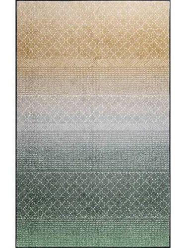 wash+dry Flachwebeteppich Green Desert Grau, Grün, Beige 115x175 cm