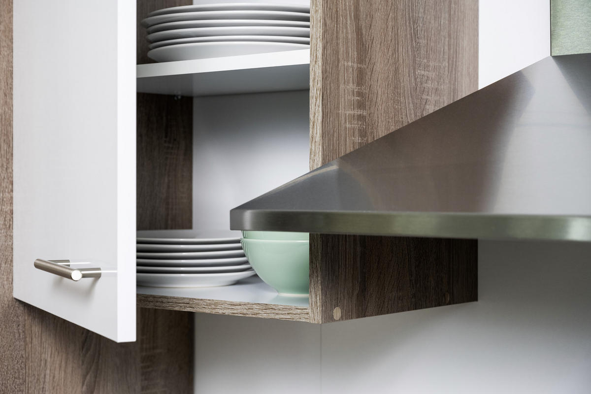MODULKÖK 310 cm   i vit, ekfärgad  - stålfärgad/vit, Design, metall/trämaterial (310cm) - Respekta