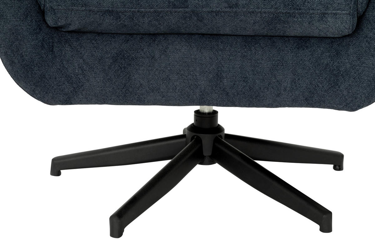 RELAXSESSEL Flachgewebe    - Blau/Schwarz, Design, Textil/Metall (77/105/90cm) - MID.YOU