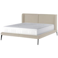 STOPPAD SÄNG 180/200 cm  i beige  - vit/beige, Modern, metall/textil (180/200cm) - Johann Jakob