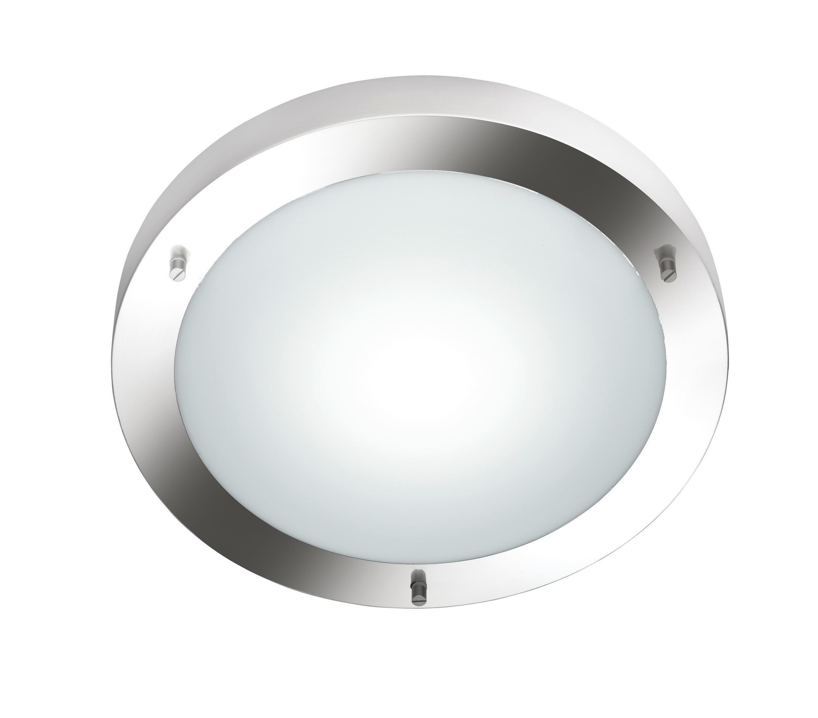 BADEZIMMER-DECKENLEUCHTE 31,5/8,0 cm   - Weiß/Nickelfarben, Basics, Glas/Metall (31,5/8,0cm) - Trio Leuchten