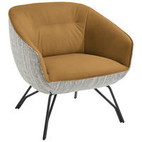 COCKTAILSESSEL - Currygelb/Anthrazit, Design, Leder/Textil (76/80/73cm) - Joop!