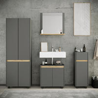 BADEZIMMER 4-teilig  in 154 cm  - Honigeiche/Anthrazit, Trend, Holzwerkstoff/Kunststoff (154cm) - MID.YOU