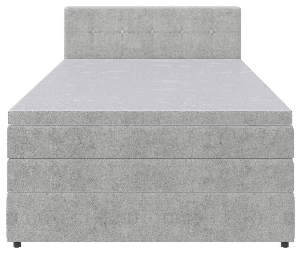 BOXSPRINGBETT 140/200 cm  in Hellgrau  - Hellgrau/Schwarz, Konventionell, Kunststoff/Textil (140/200cm) - Carryhome