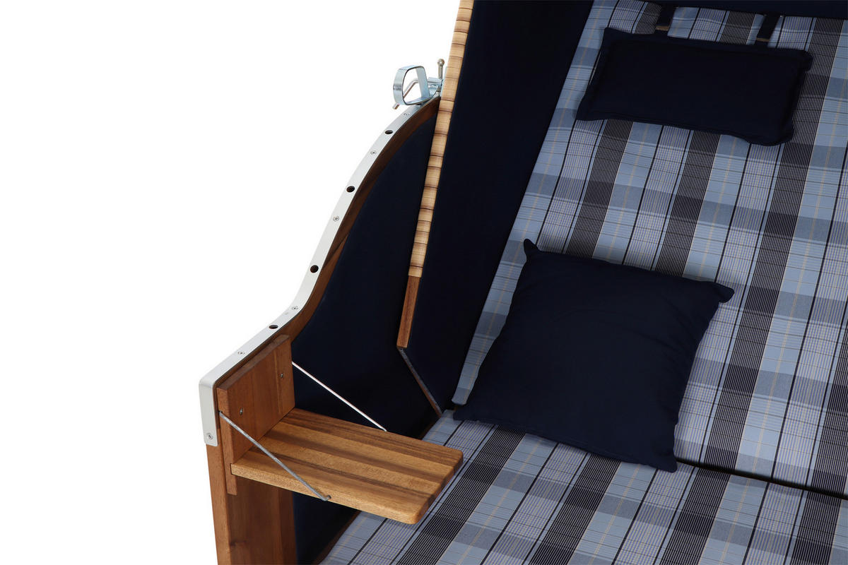 STRANDKORB - Blau, KONVENTIONELL, Holz/Kunststoff (120/80/165cm) - Siena Garden