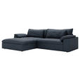ECKSOFA  in Webstoff Blau  198/306 cm  - Blau/Schwarz, MODERN, Kunststoff/Textil (198/306cm) - Carryhome
