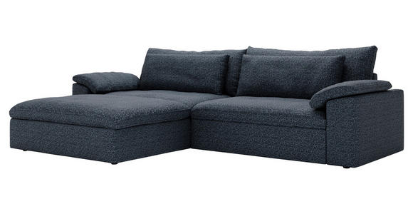 ECKSOFA  in Webstoff Blau  198/306 cm  - Blau/Schwarz, MODERN, Kunststoff/Textil (198/306cm) - Carryhome