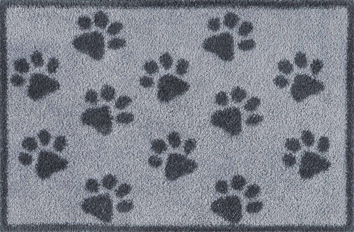 FUßMATTE 40/60 cm Paws Grey  - Grau, Design, Kunststoff/Textil (40/60cm) - wash+dry