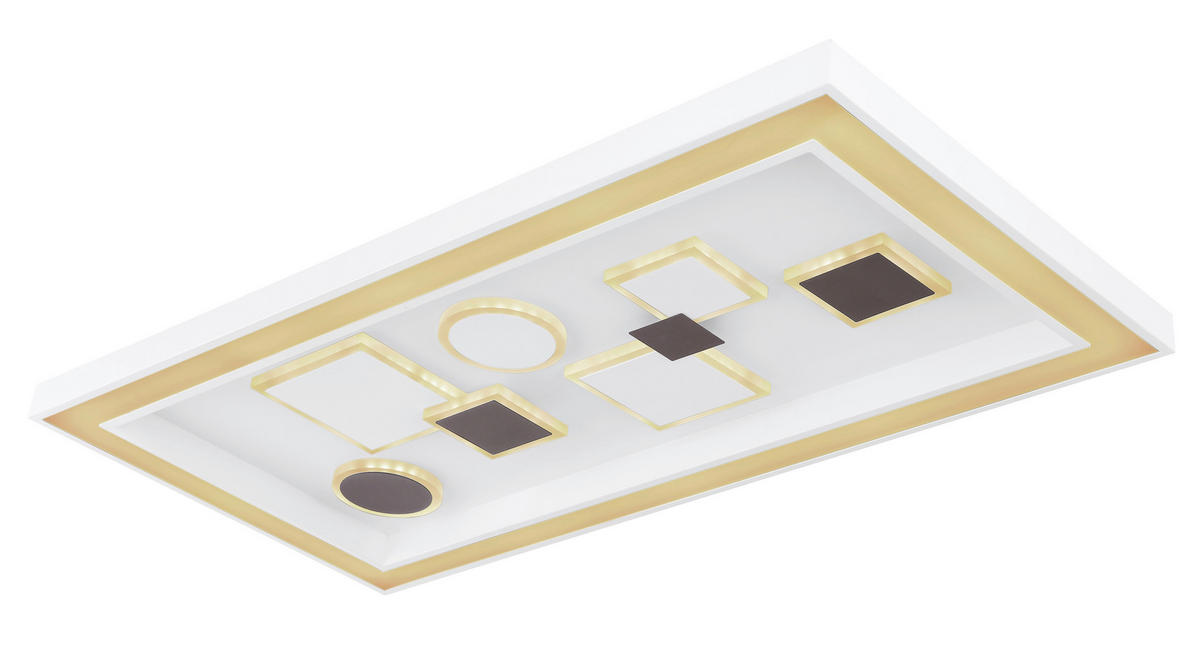 LED-DECKENLEUCHTE 55 W    80/40/7 cm  - Weiss/Opal, Design, Kunststoff/Metall (80/40/7cm) - Globo