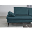 ECKSOFA in Echtleder Blau  - Blau/Schwarz, Design, Leder/Metall (325/157cm) - Dieter Knoll