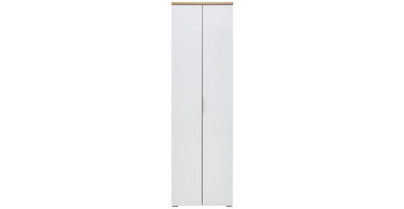GARDEROBENSCHRANK 59/197/40 cm - Eichefarben/Alufarben, Design, Glas/Holzwerkstoff (59/197/40cm) - Voleo