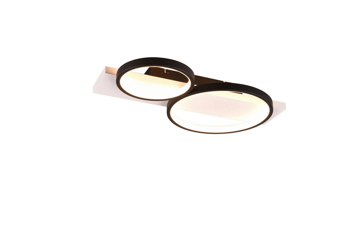 LED-DECKENLEUCHTE     - Weiss/Schwarz, Design, Holz/Metall (53,5/8/34,5cm) - Trio Leuchten