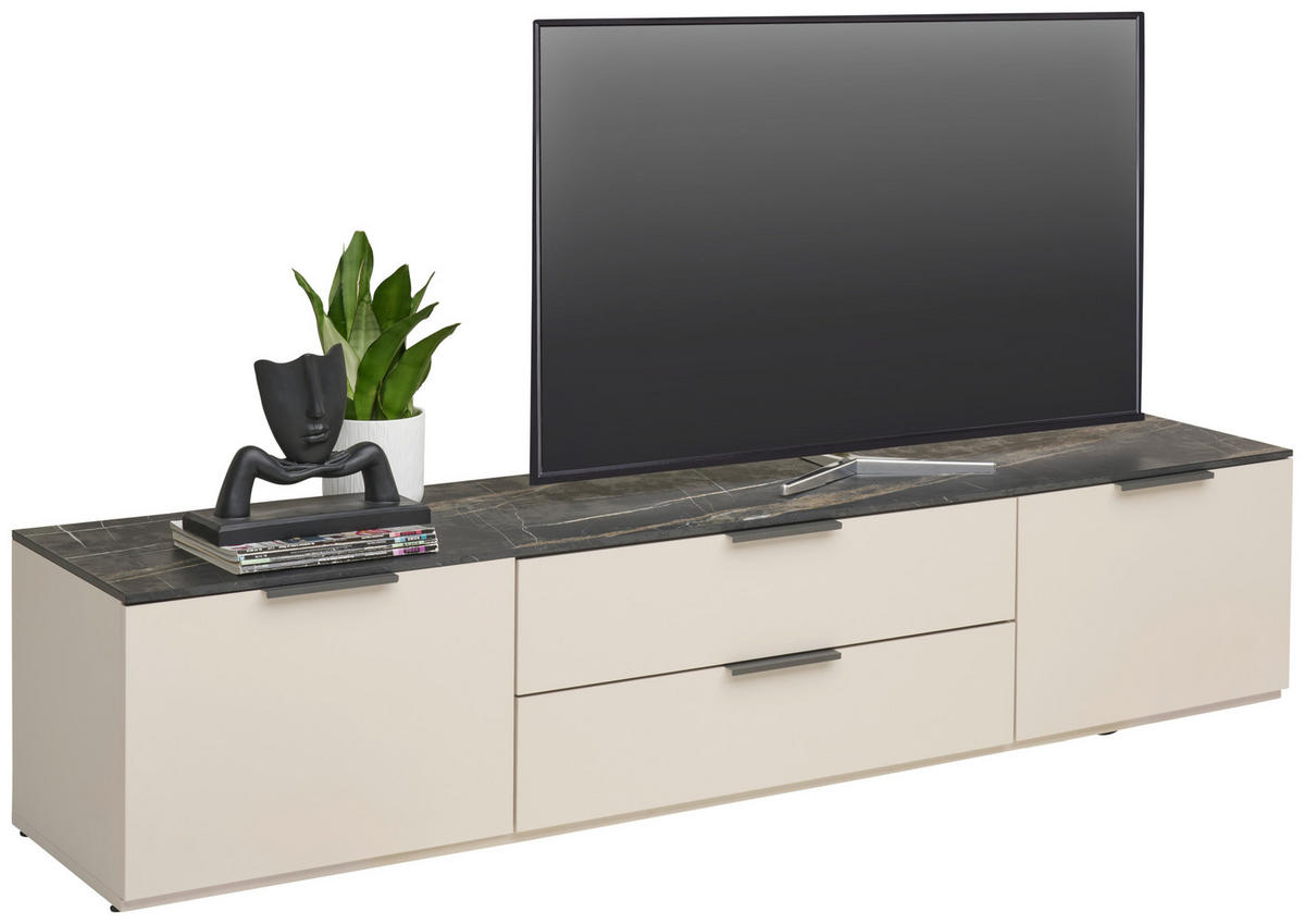 LOWBOARD  in 200/42,5/44,5 cm  - Kaschmir/Anthrazit, Design, Holzwerkstoff/Kunststoff (200/42,5/44,5cm) - Voleo