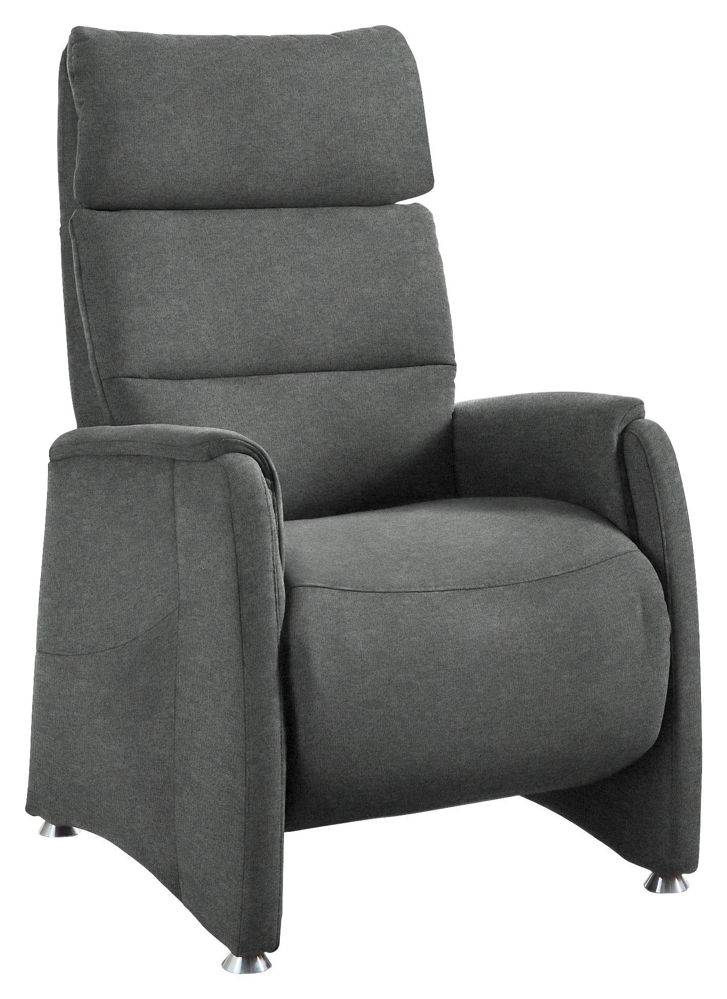 FERNSEHSESSEL in Flachgewebe Grau  - Alufarben/Grau, KONVENTIONELL, Textil/Metall (69/111/83cm) - Cantus