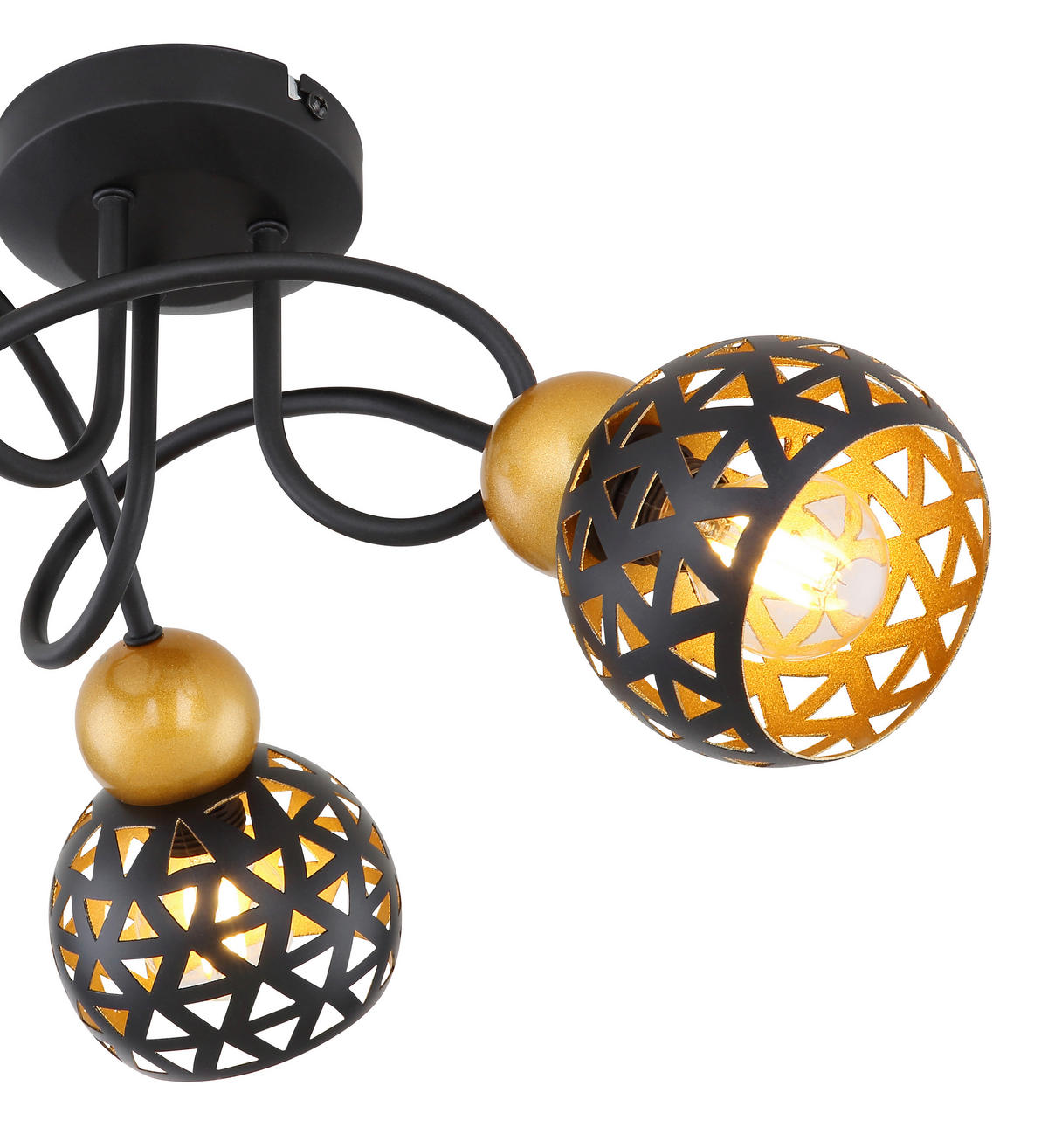 DECKENSTRAHLER - Goldfarben/Schwarz, Basics, Metall (39/20cm) - Globo