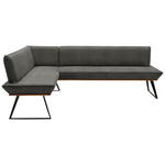 ECKBANK 163/243 cm  in Grau, Schwarz, Eichefarben  - Eichefarben/Schwarz, Design, Holz/Textil (163/243cm) - Voleo
