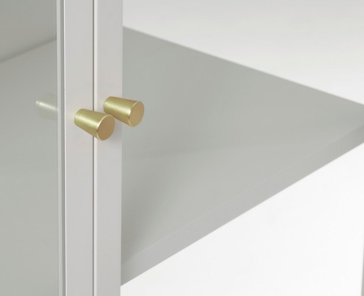 HÖG BYRÅ greige  90/160/40 cm  - greige/guldfärgad, Trend, metall/glas (90/160/40cm) - Xora