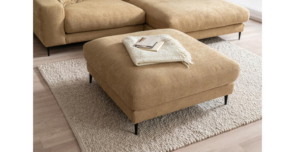ECKSOFA in Flachgewebe Gelb 253/177 cm - Gelb/Schwarz, Design, Textil/Metall (253/177cm) - Dieter Knoll