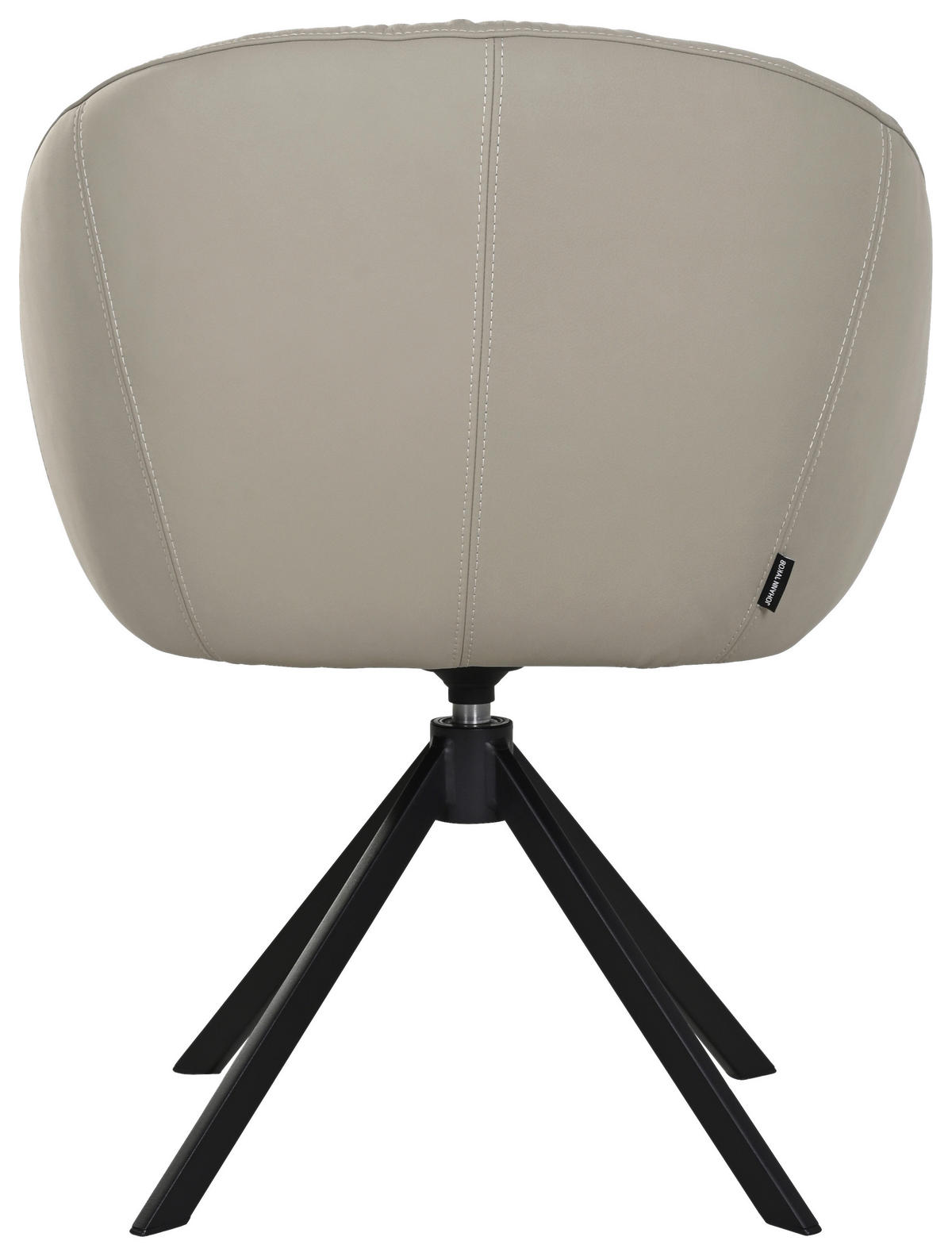 ARMLEHNSTUHL  Lederauswahl, Sitzfläche 360° drehbar  Echtleder  - Greige/Schwarz, Design, Leder/Metall (64/81.5/61cm) - Johann Jakob