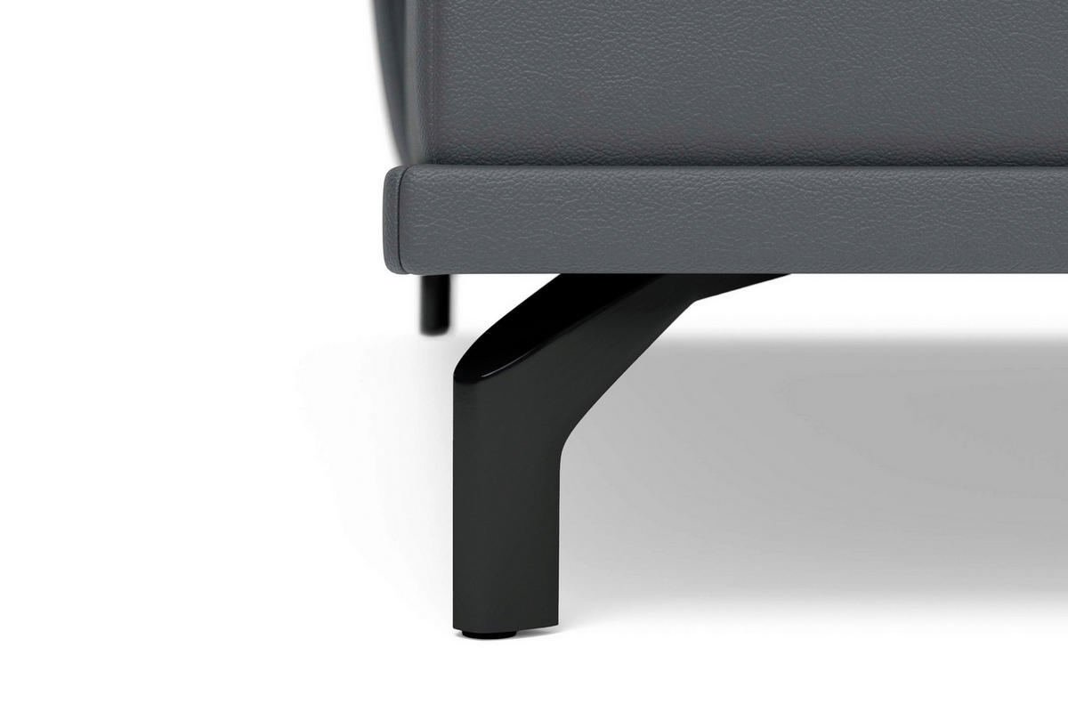 ROHOVÁ SEDAČKA, textil, koža, čierna - čierna, Basics, kov/koža (176/301cm) - Sit & More