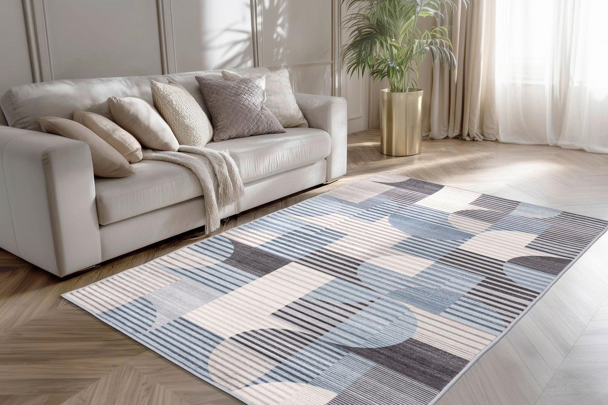 FLACHWEBETEPPICH 160/230 cm Blau rechteckig  - Blau, Basics, Textil (160/230cm) - Kayoom